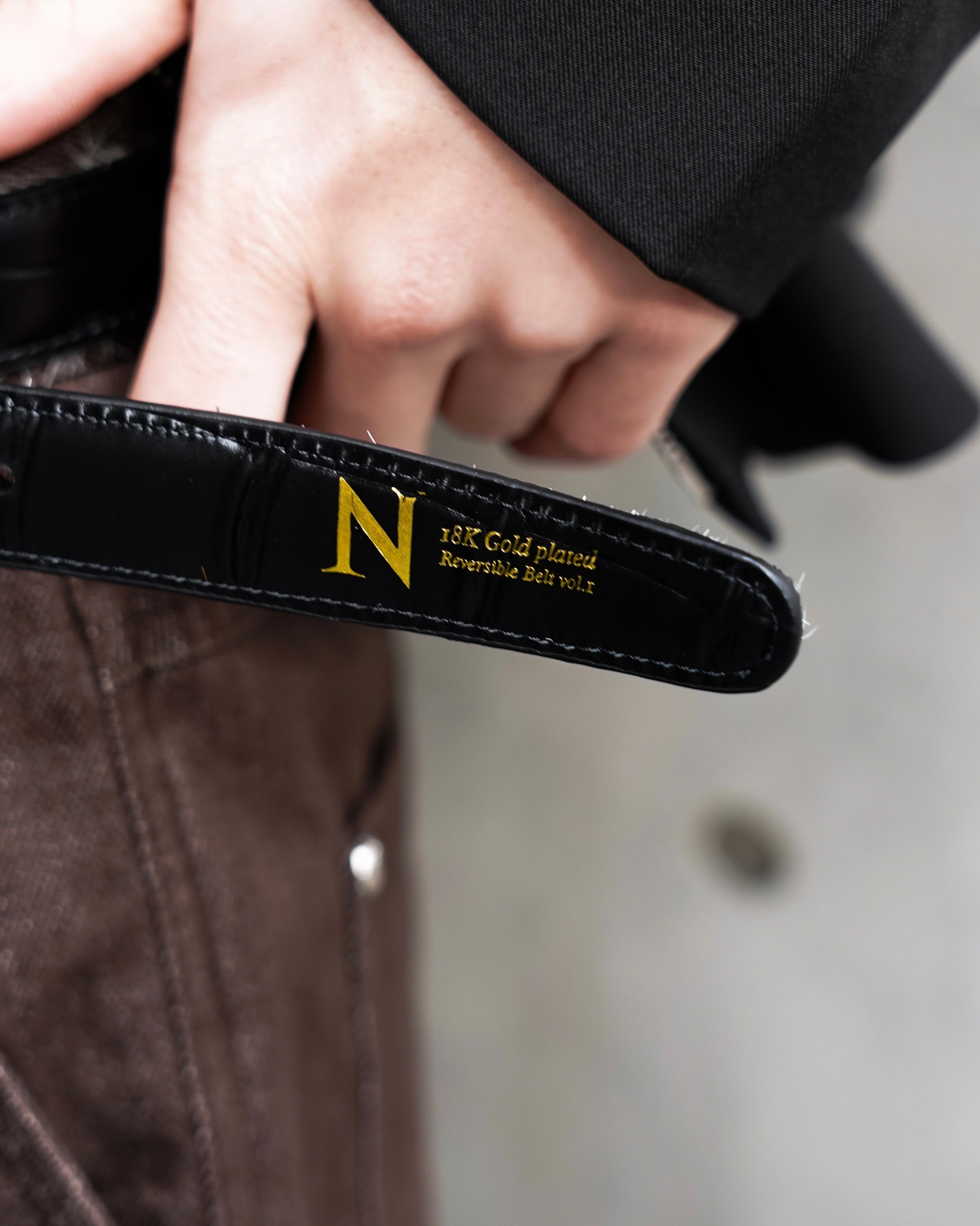 NULLUS SS26 Reversible Pony Hair Calfskin Belt | hypeofficial
