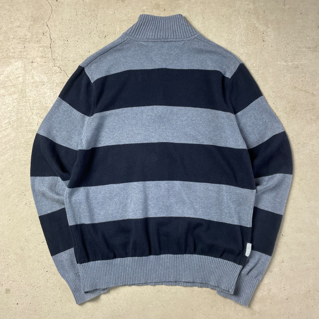TOMMY HILFIGER トミーヒルフィガー ボーダー ハーフジップ コットン 