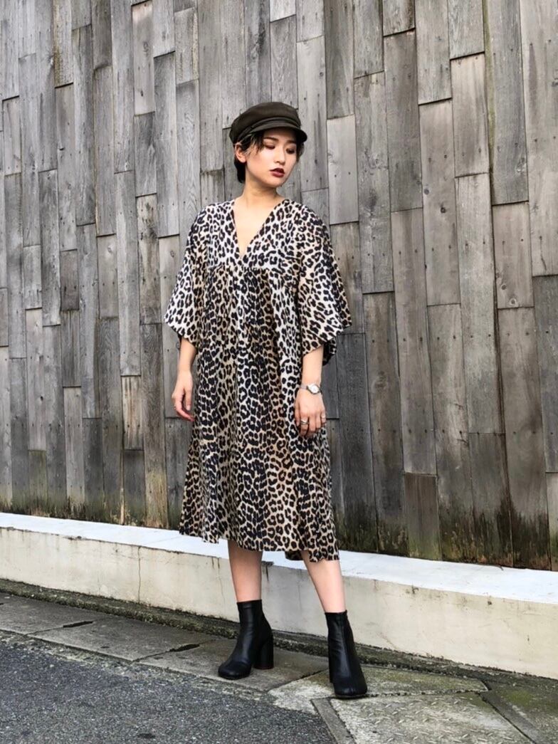 【20AW】GANNI ガニー / Leopard V neck Dress