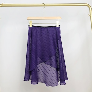 Dance Casset パープルドットラップスカート(ロング)