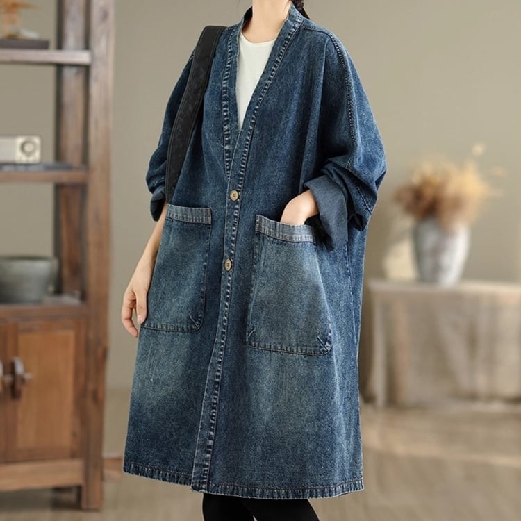 julius デニムコート ガウン コート グラフィックプリント julius