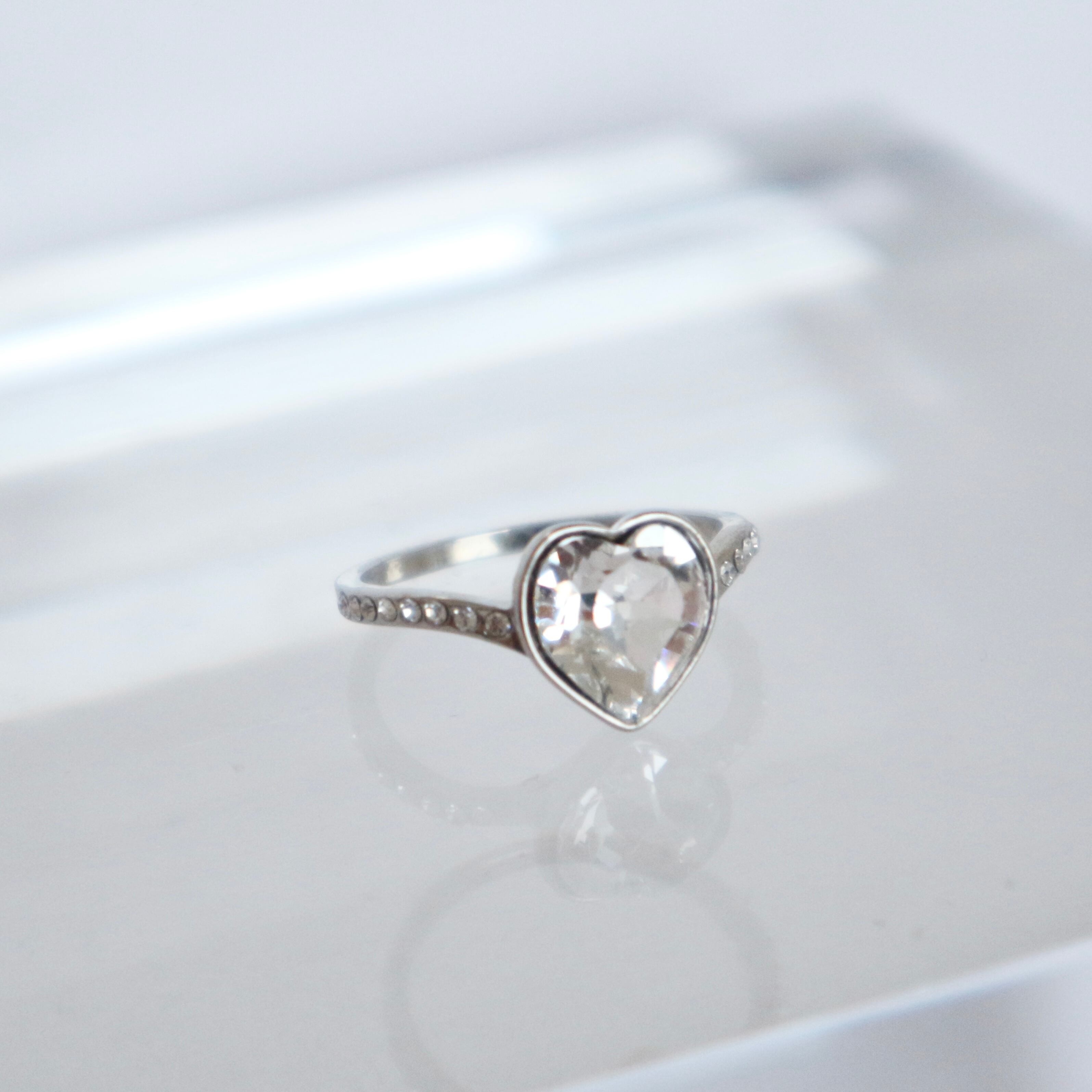 Heart crystal ring