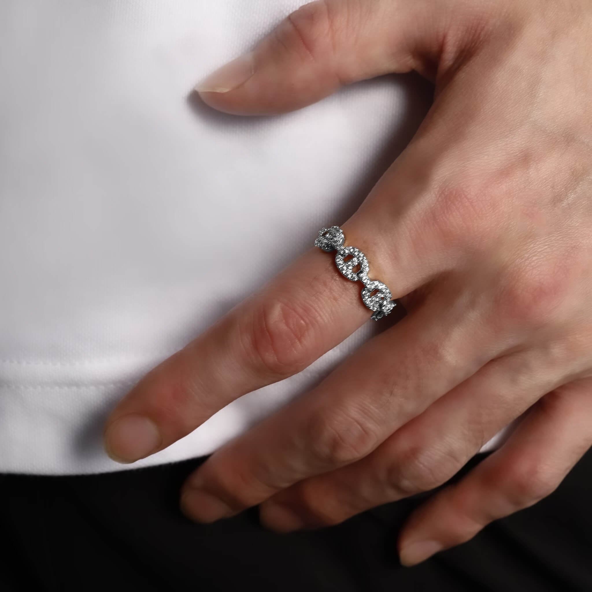 18kgp zirconia anchor ring VR7-70 | VERIELA