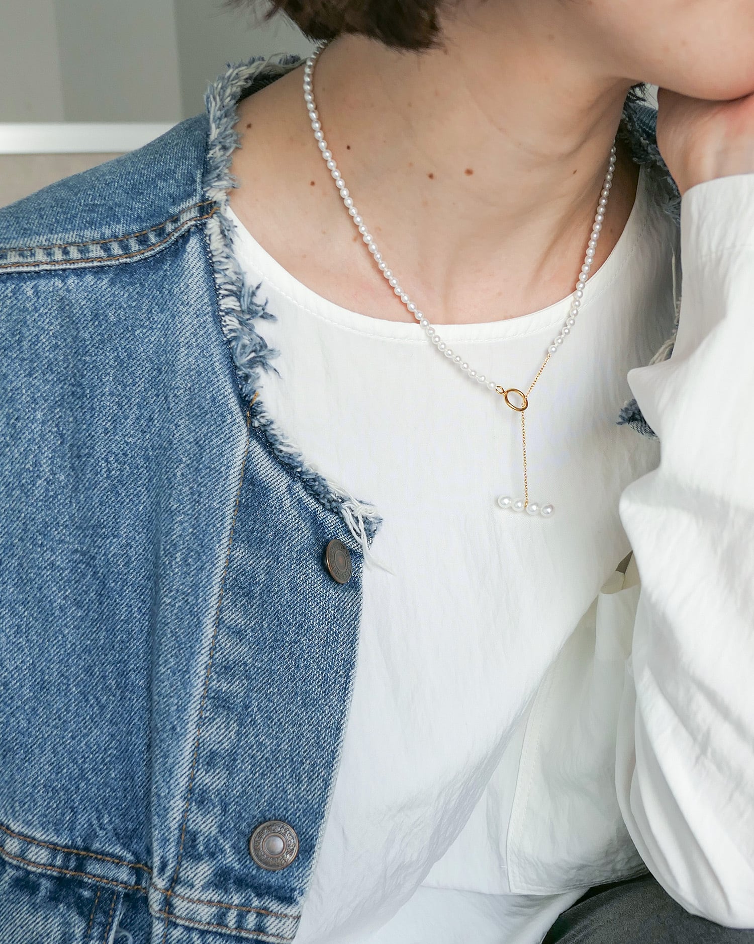 NECKLACE | パール ラリエットネックレス3 ゴールド | TRIFLES