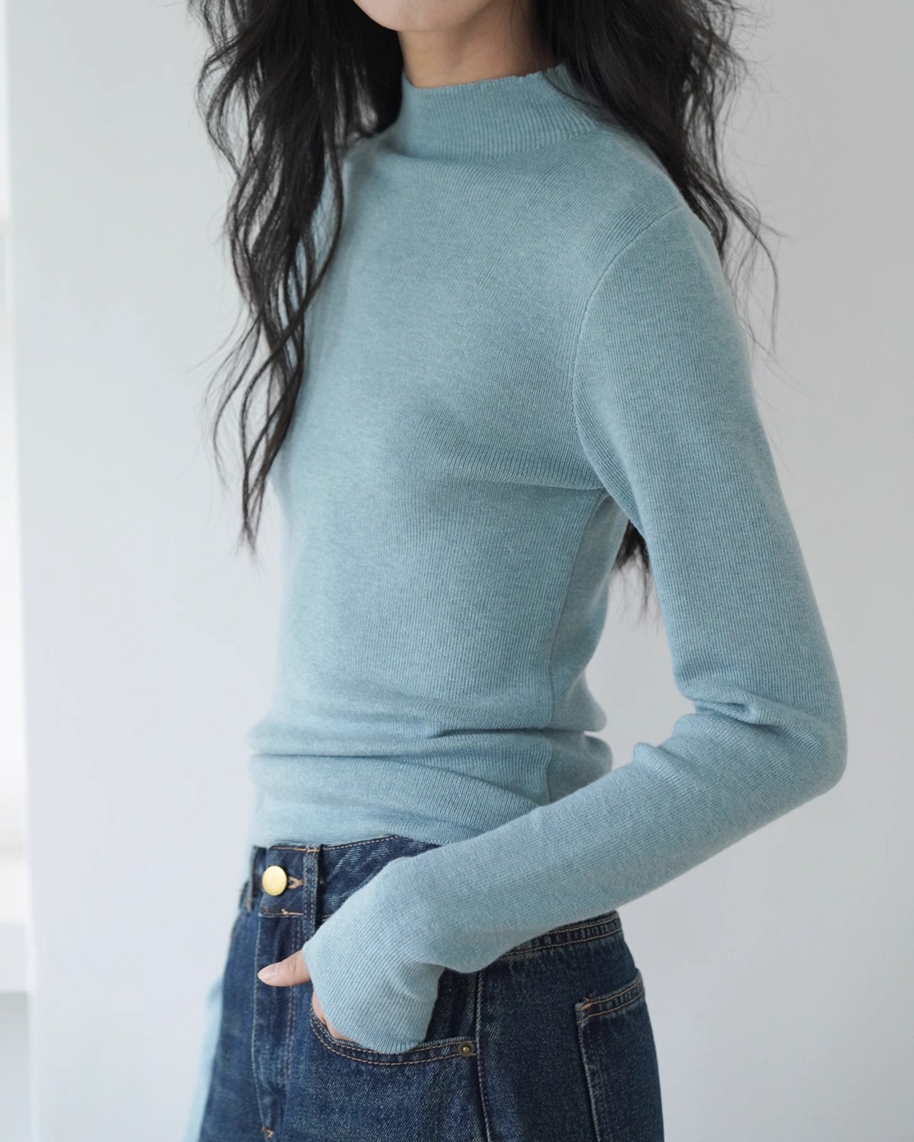 High neck slim Knit　T20177