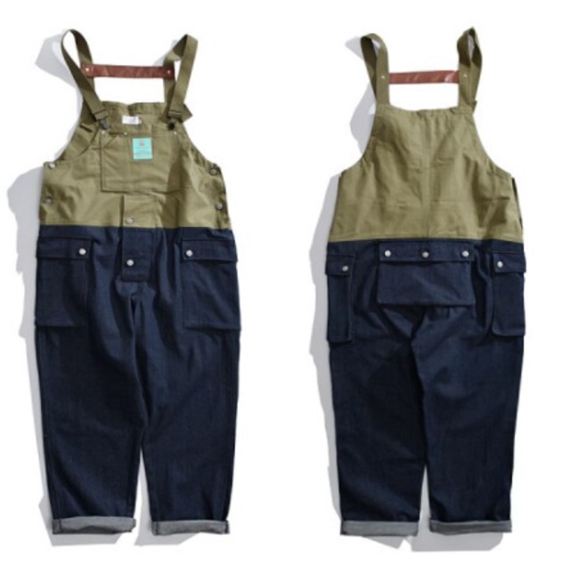 Contrast stitch overalls  [2 colors available]