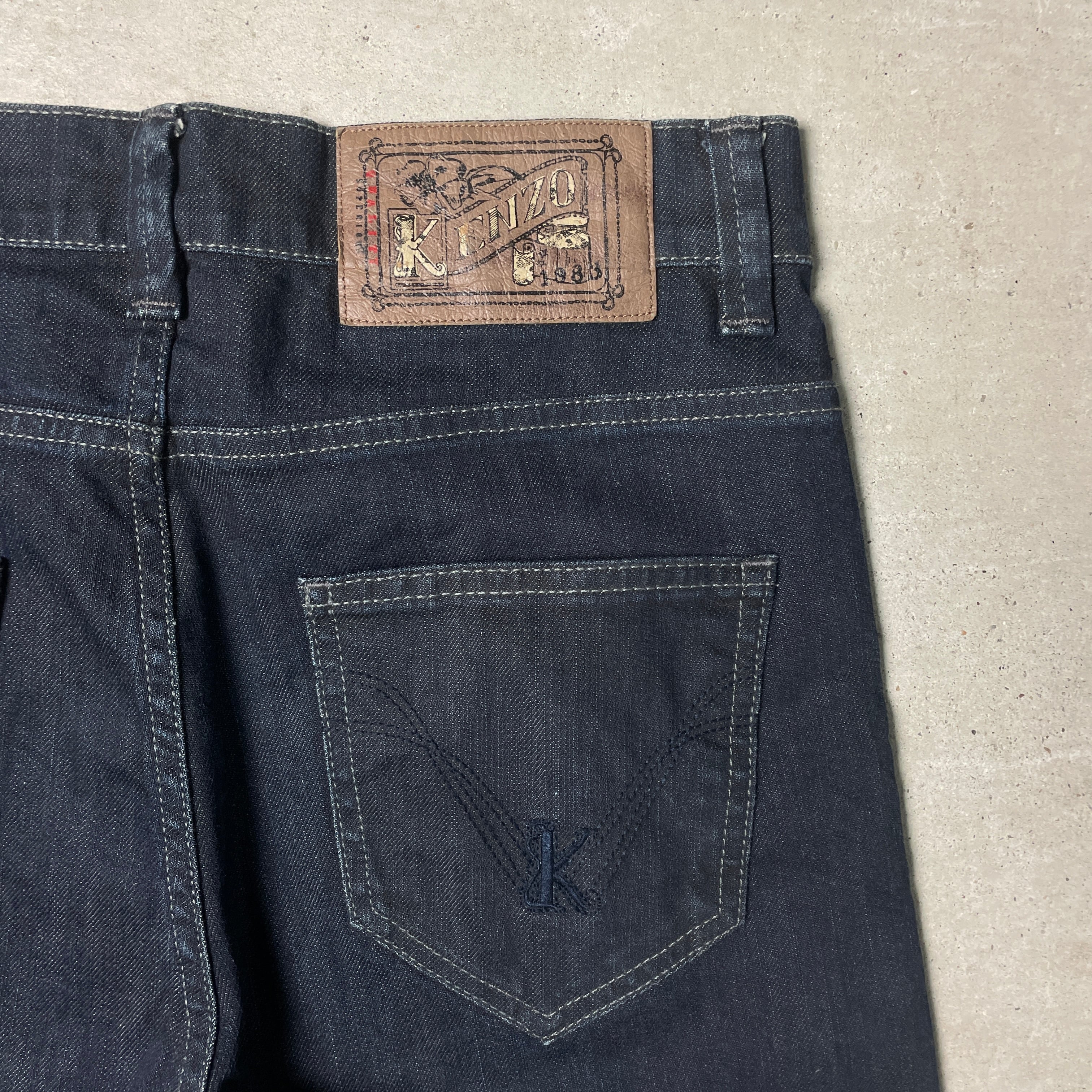 00年代 KENZO ケンゾー カラーデニムパンツ ストレッチ スリム W29