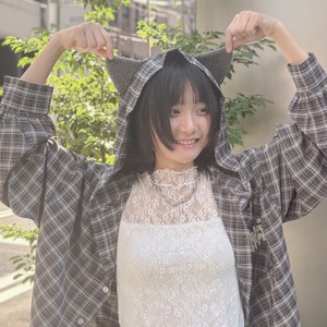 【会話のきっかけ服。】「そのフード可愛いですね」で繋がるねこ耳フード付きチェックシャツ【無言の自己紹介】