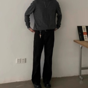 ウォッシュドストレートシンプルパンツ　0885