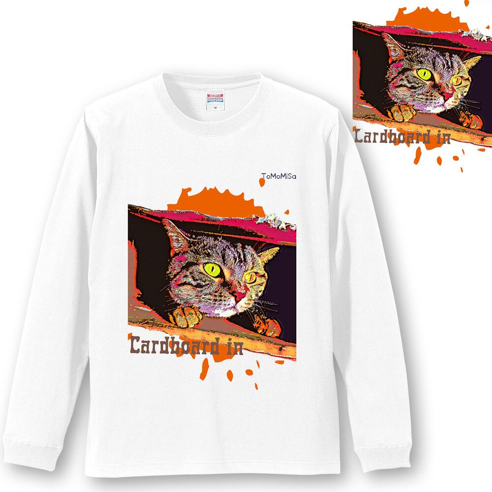 NONTOKYO ノントーキョー キャット 猫グラフィック長袖Tシャツ Cardboard in Cat - 猫リブ長袖Tシャツ【S～XXL】 | ToMoMiSa