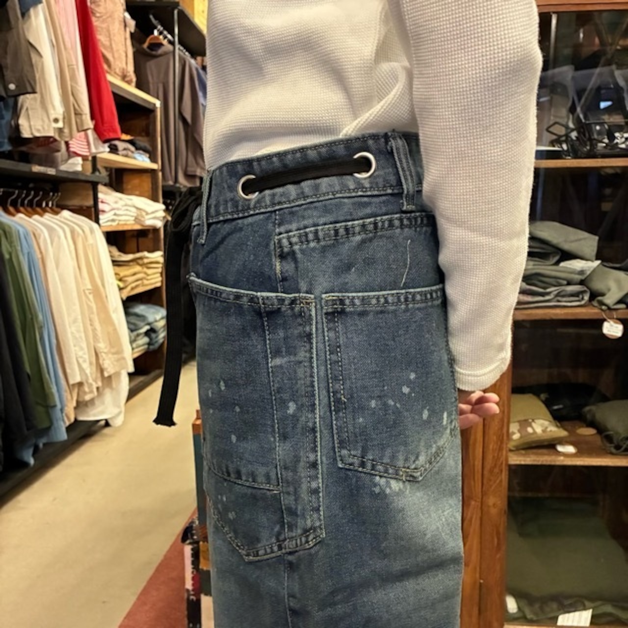 TOPANGA Lady's Ribbon tie loose fit denim pants　リボンタイルーズデニムパンツ