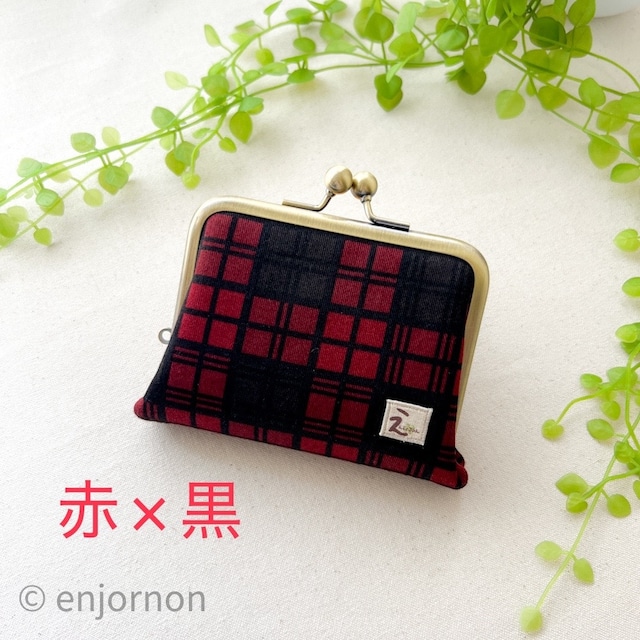 ほどよいお財布　抹茶帆布×マズイヤ製菓のパッチワーク