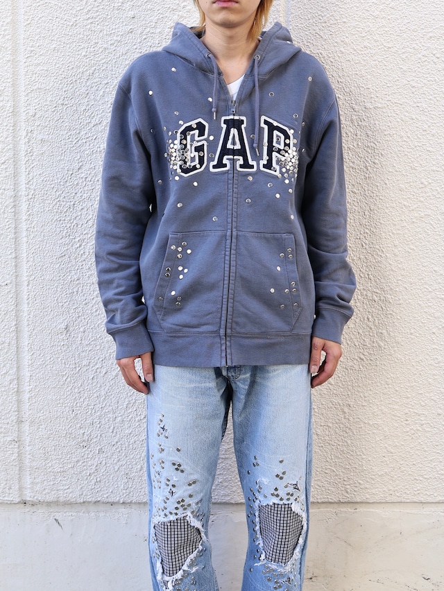 【Hannah Creak/26aw】Studded Hoodie gap body blue