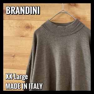 【BRANDINI】イタリア製 モックネック ニット セーター メリノウール XXL ビッグサイズ EU古着 ヨーロッパ古着