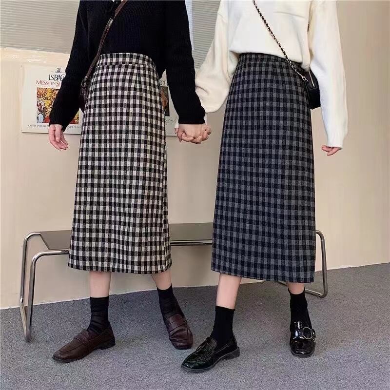 ブロックチェックタイトスカート　AJ11352-9226