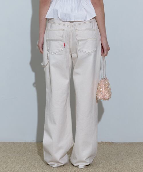【SCULPTOR】Lace Double Knee Pants Peach Twill SCULPTOR] Lace Double Knee Pants Peach Twill | もごつ