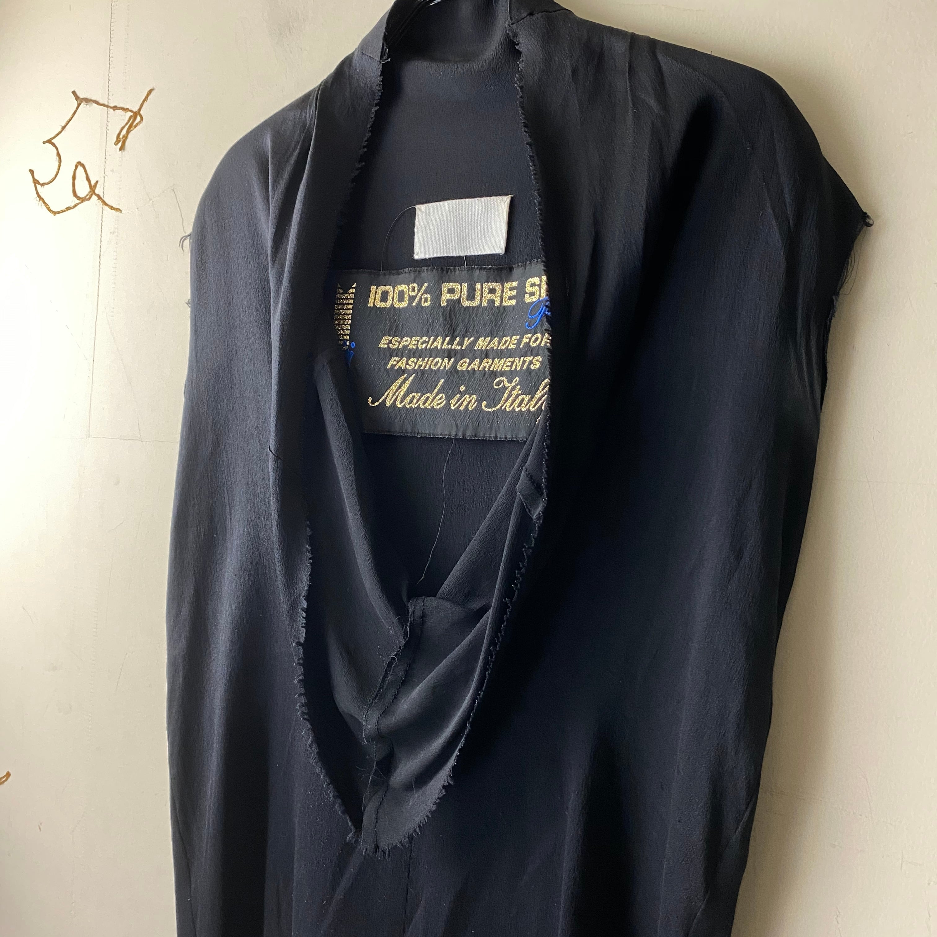 2004AW MAISON MARTIN MARGIELA black color pure silk sleeveless 