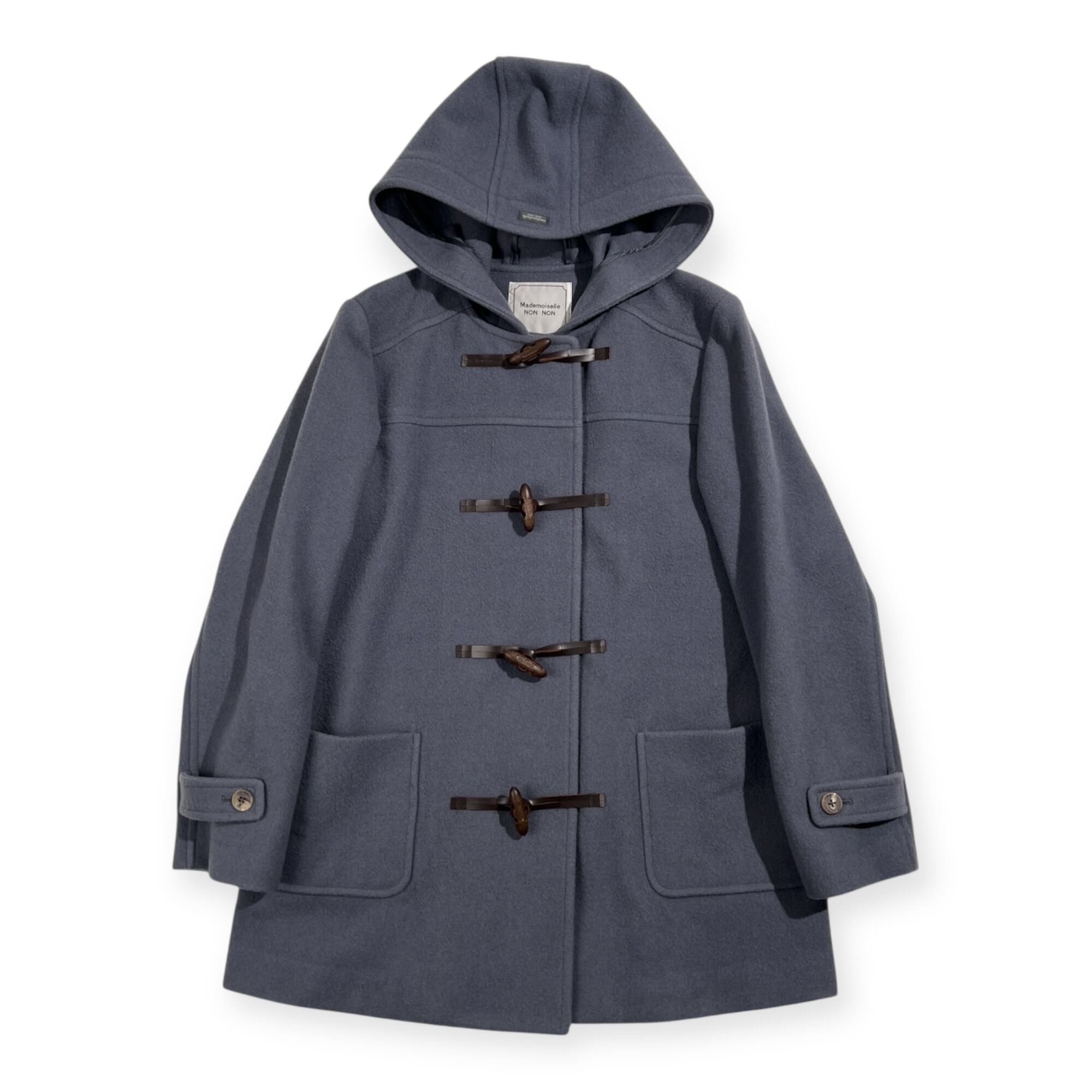 80s90s Italy vintage herringbone wool oversized duffle coat | PAY ID