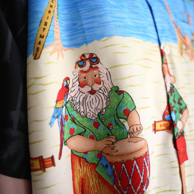 summer vacation santa motif graphic loose h/s shirt