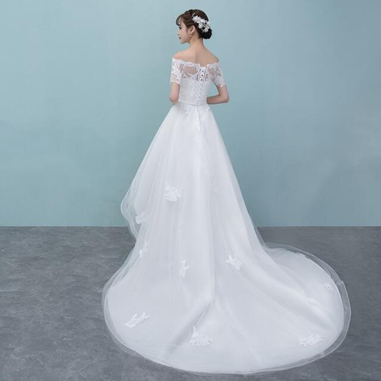 ウェディングドレス フィッシュテール 花嫁ドレス パーティードレス 
