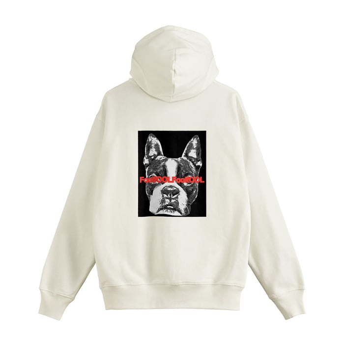 サークルロゴ刺繍 バックプリント ダブルジップパーカー | Pay ID