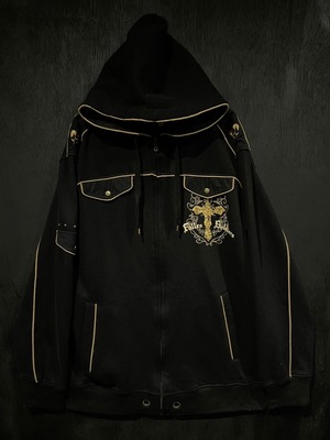 【WEAPON VINTAGE】"Fallen Soldiers" Memorial Design Vintage Loose Zip Hoodie