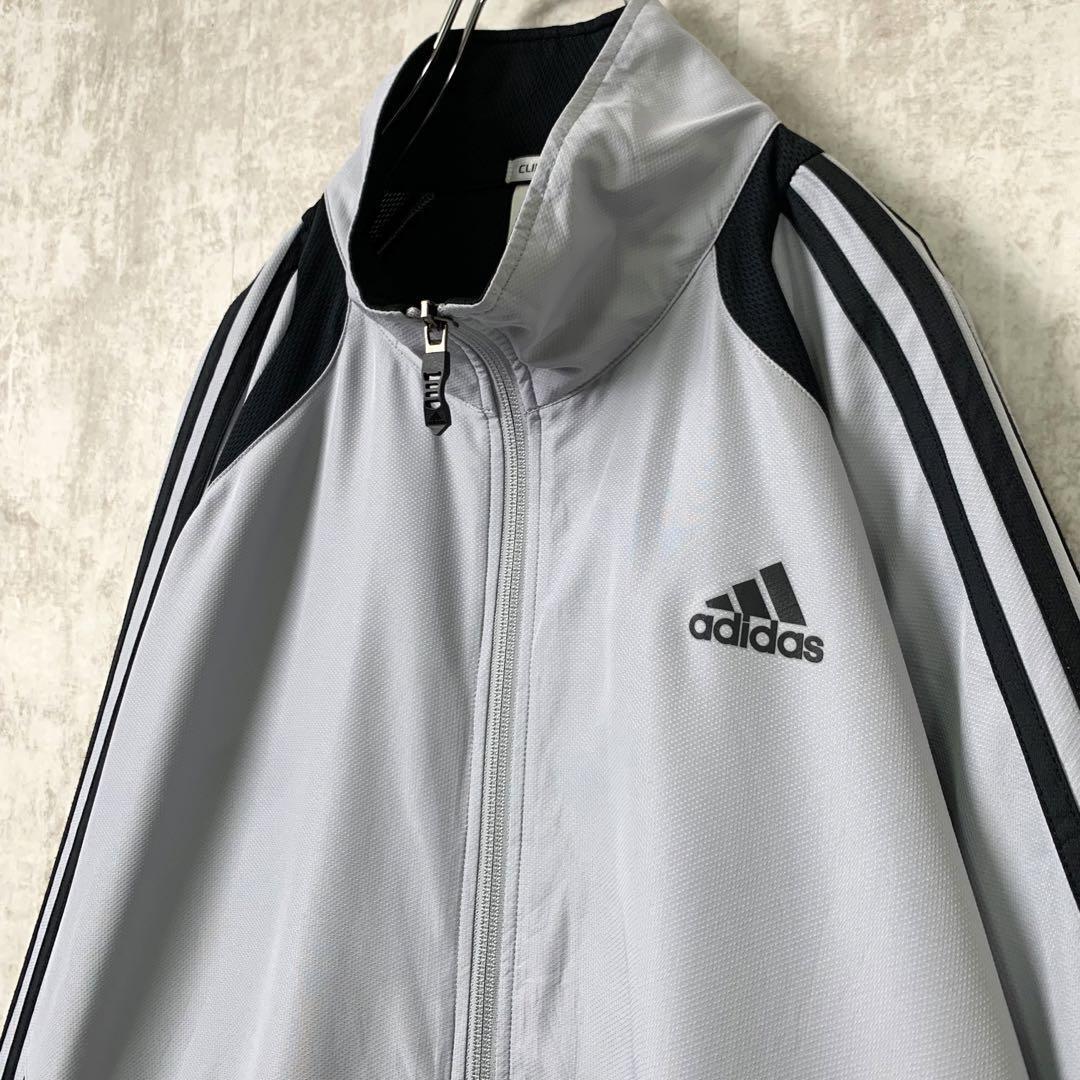 ☆大きいサイズ☆adidas ナイロントラックジャケット 防水 グレー 2XL