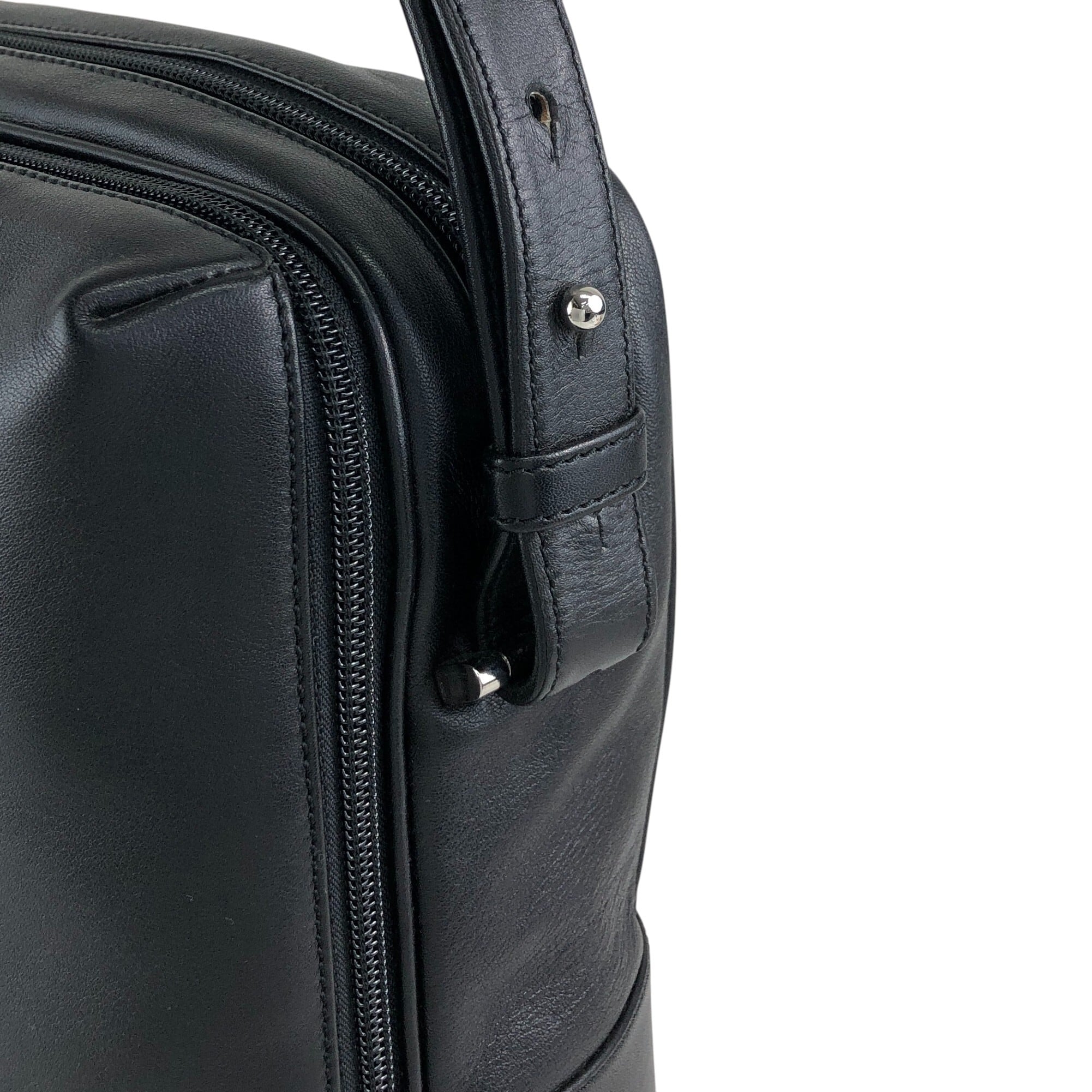 LOEWE ロエベ ショルダーバッグ ブラック アナグラム レザー vintage