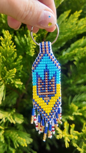 UA.Designerオリジナル手作りビーズ ウクライナ✖️日本　キーホルダー