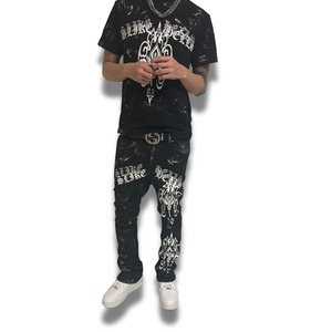 ELDOLADO KEY flare silver paint pants【ES020】