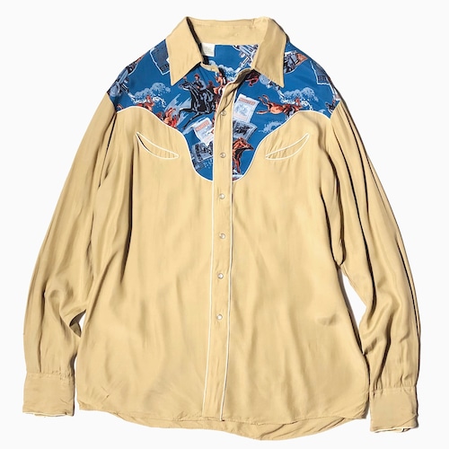 Vintage "Cowboy" Rayon Western Shirt