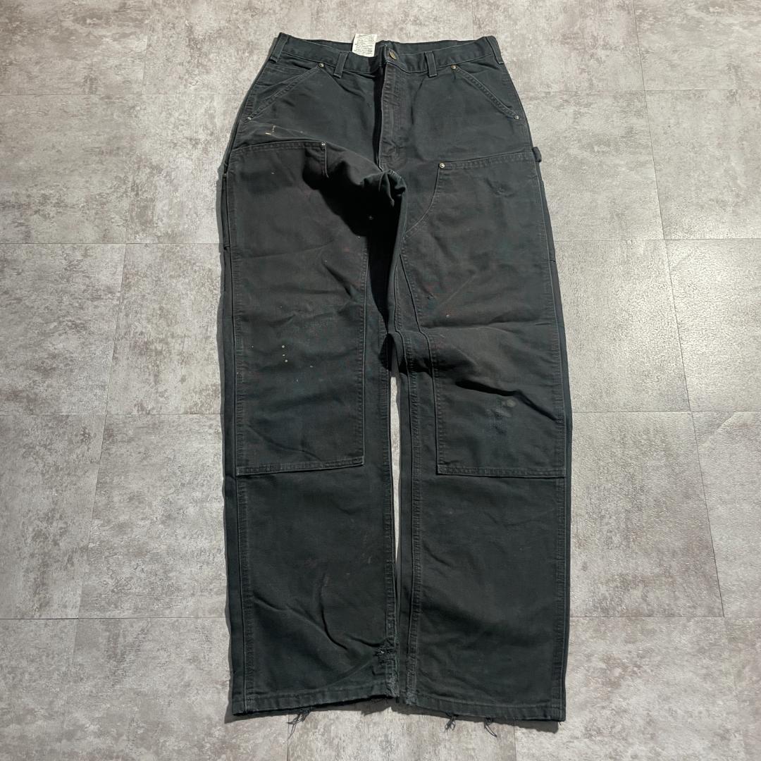 00s ブラック ダブルニー Carhartt B136 BLK 34×36 | ib2