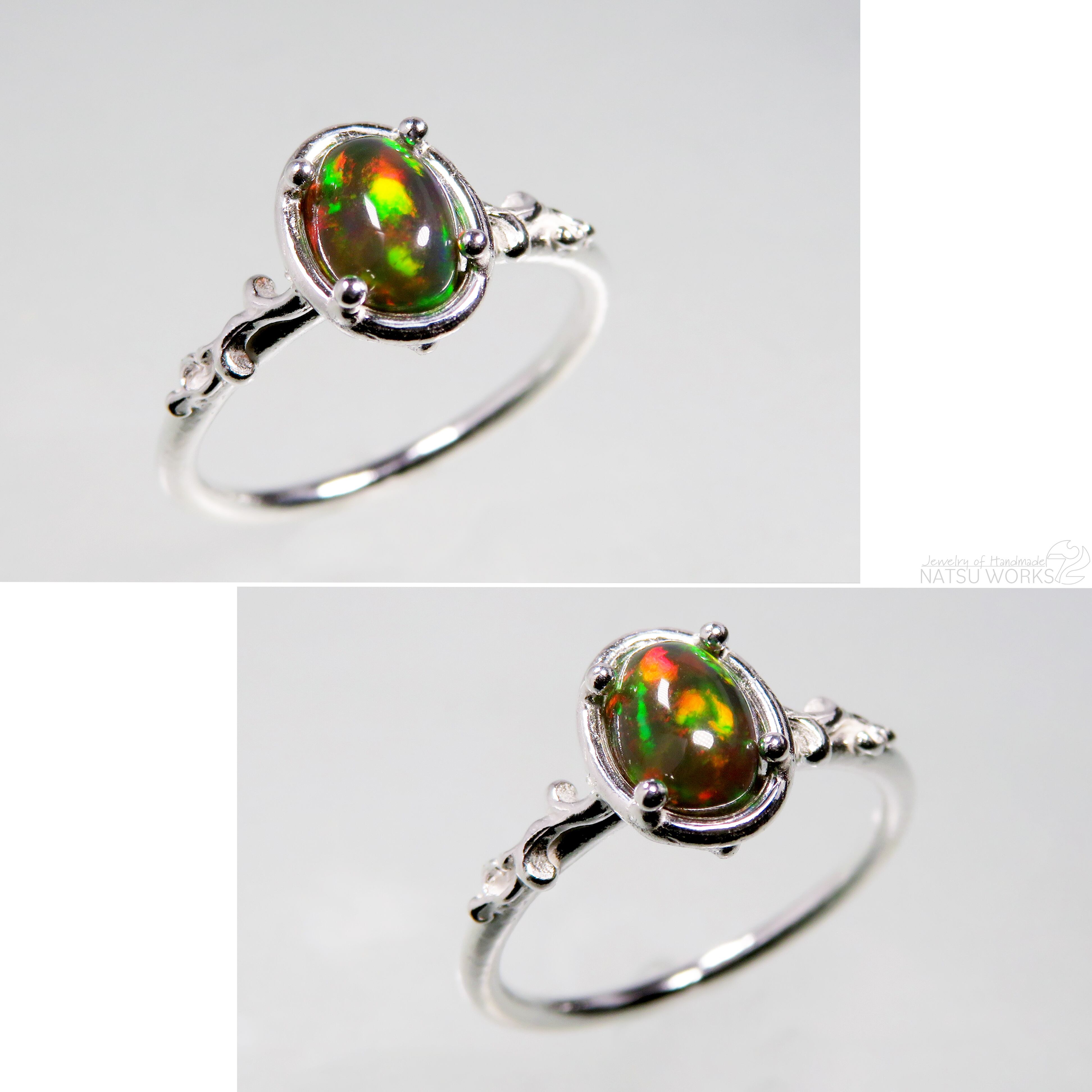 ブラックオパール リング / Ethiopian Black Opal Ring 3 ブラックオパール リング / Ethiopian Black Opal Ring 3
