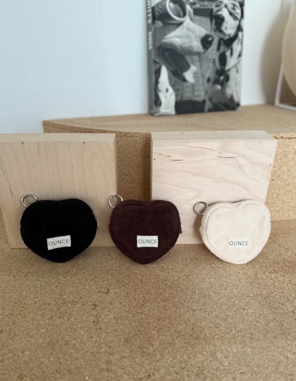 予約【ounce】Heart terry poop bag pouch (3color)