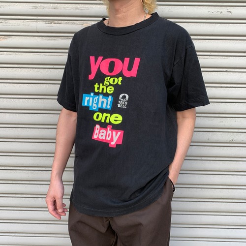90s タコベル ペプシ 企業ロゴTシャツ 両面プリント ブラック L相当