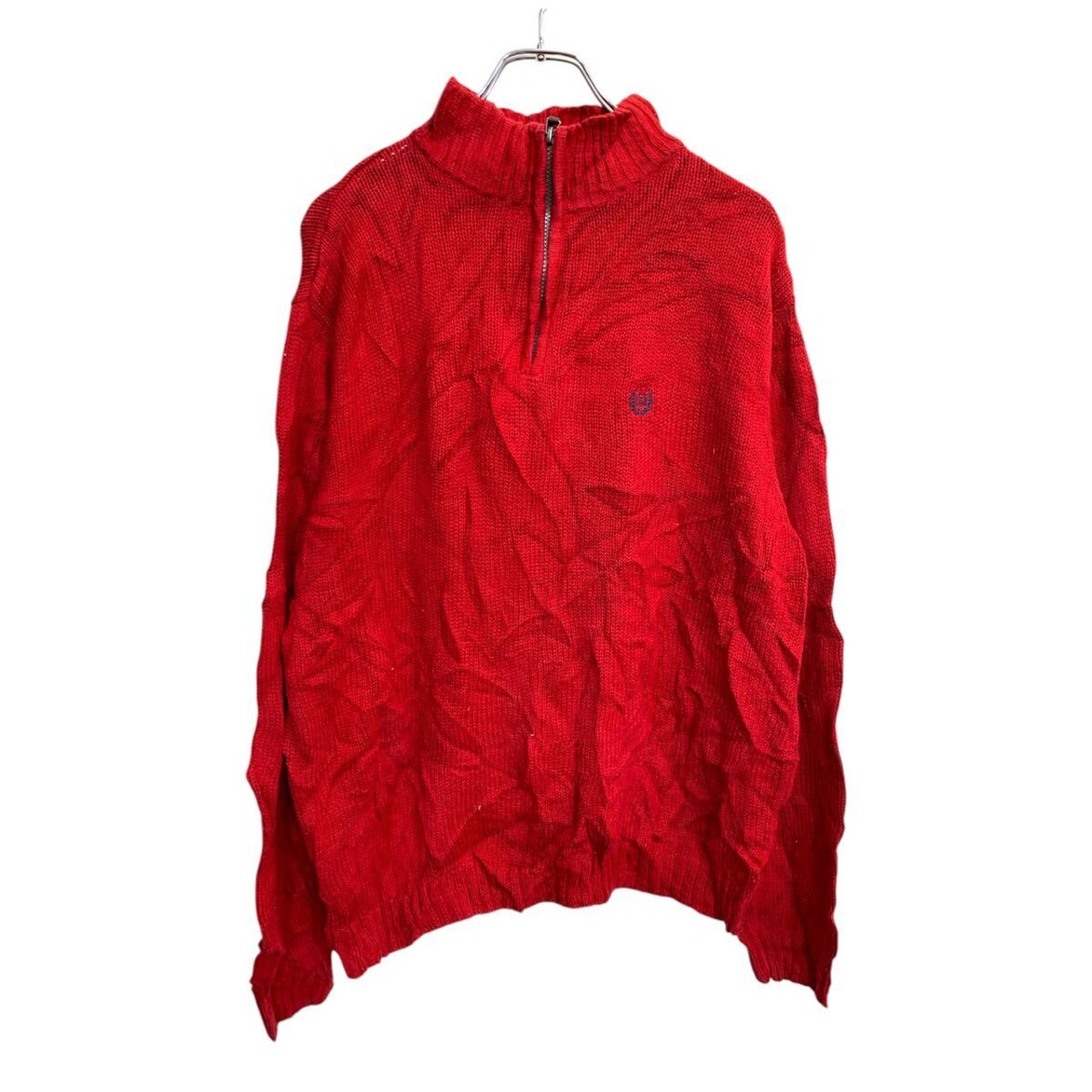 CHAPS ニット セーター Lサイズ チャップス ハーフジップ レッド 