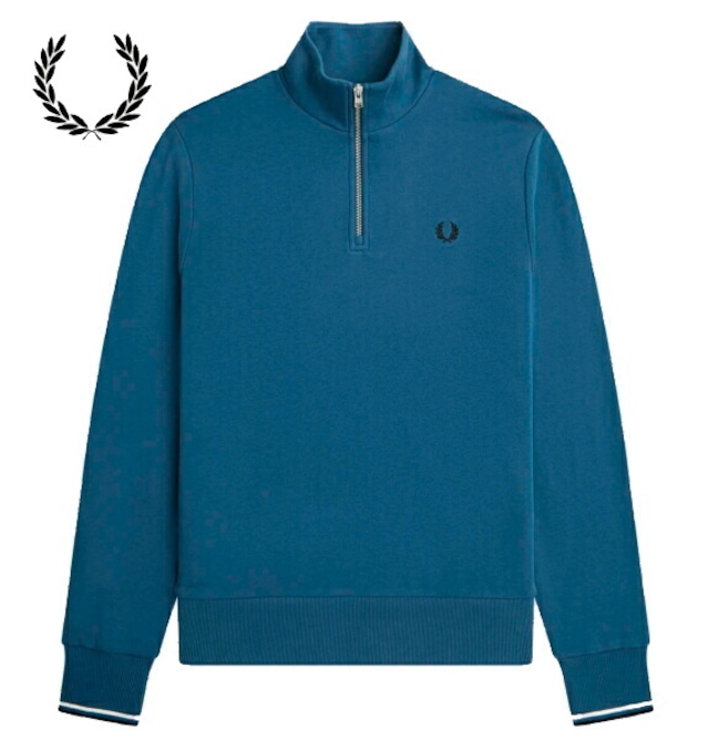 フレッドペリー スウェット トレーナー ハーフジップ メンズ FRED PERRY Half Zip Sweatshirt M3574 MIDNIGHT BLUE