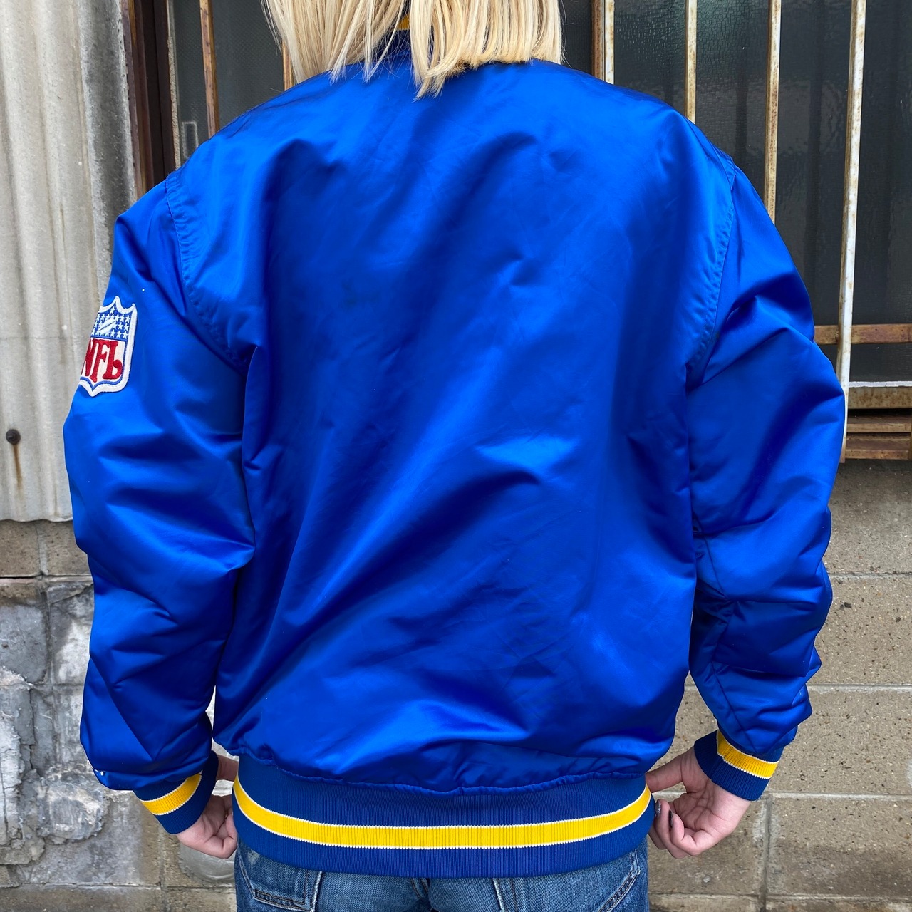USA製 90年代 スターター NFL ナイロンスタジャン メンズM 古着 90s 