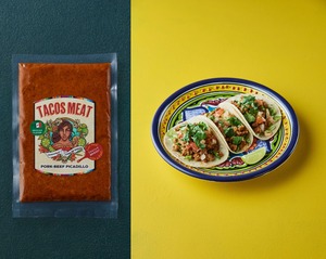 Casa De Sarasa タコスセット (オリジナルサルサあり）「冷蔵」商品  オリジナルタコスミート3点 ＋ トルティーヤ2袋  + オリジナルサルサ Pica Rico (瓶）