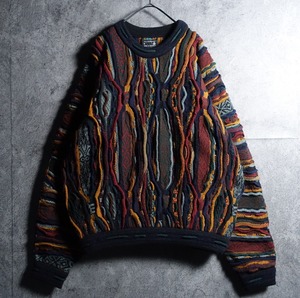 90s “COOGI” Multicolor 3D Pattern Design Knit