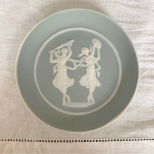 フランス　WEDGWOOD風　アンティーク豆皿　グリーン