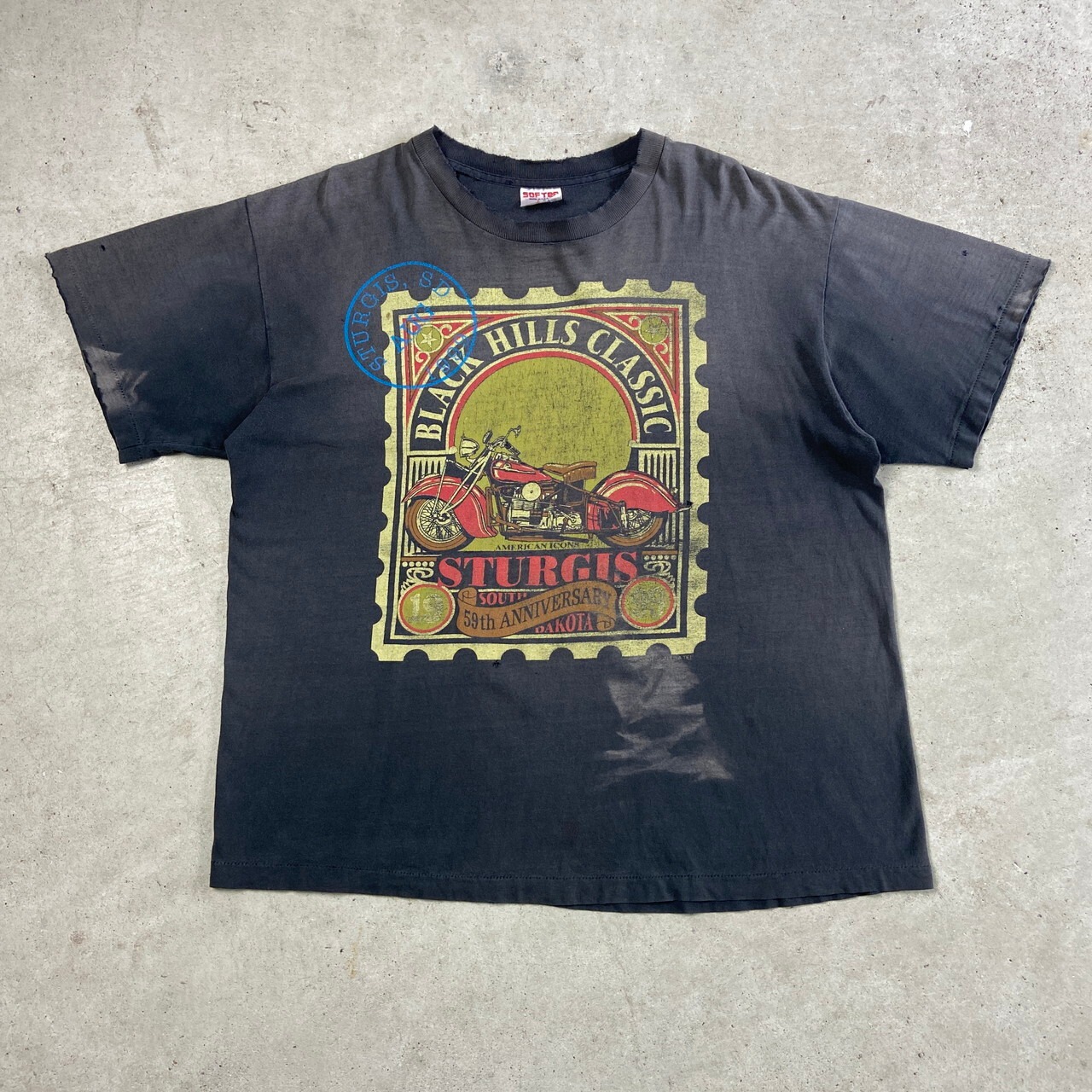 90年代 STURGIS BLACK HILLS RALLY サンフェード 両面プリント Tシャツ 