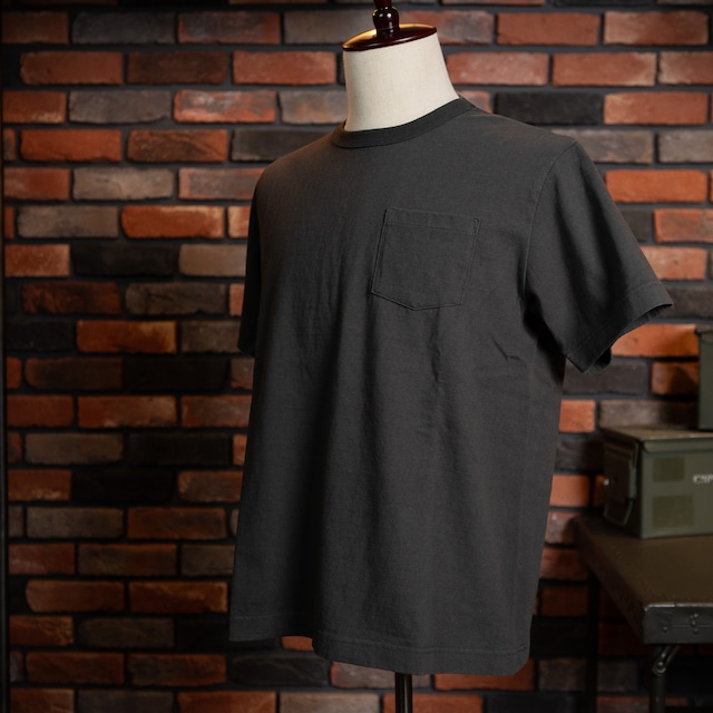 【BARNS OUTFITTERS】TSURIAMI Crew Neck Pocket Tee "BLACK" Made in USA 新品 バーンズ 吊り編みTシャツ 半袖 黒 クルーネック  ポケットT 日本製