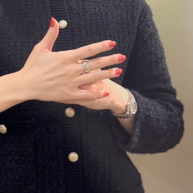 TIFFANY&CO】2090 ツイストデザイン シルバーリング12号スターリング