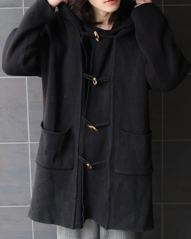 duffle knit half coat