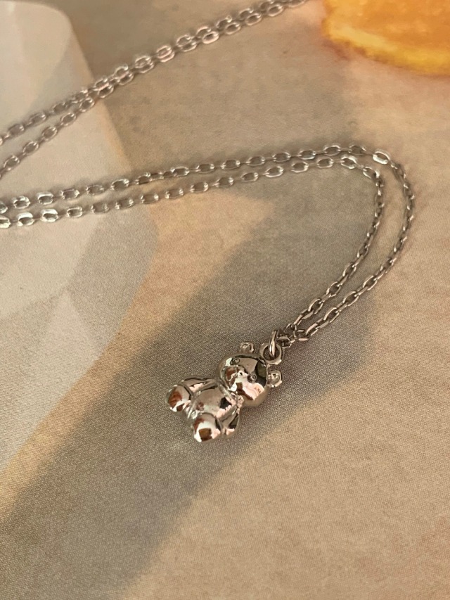 S925 silver/gold baby bear necklace (N216)