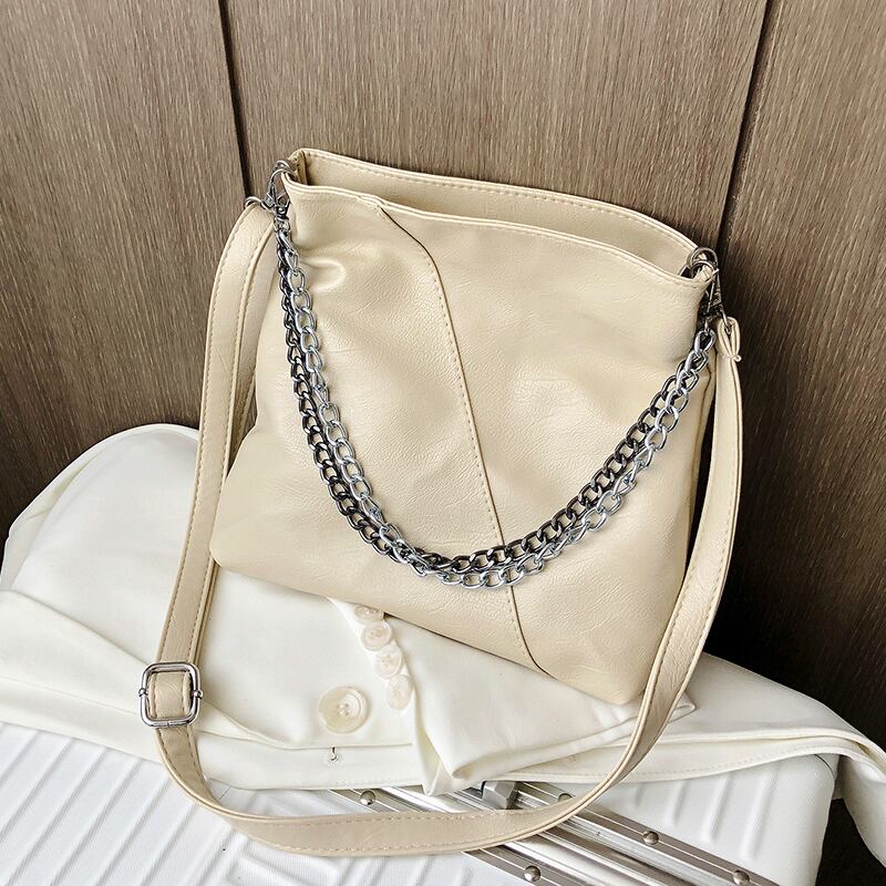 シンプルな大容量ハンドバッグレディースバッグ2020新しい流行のファッションカジュアルオールマッチショルダーメッセンジャーバッグネットレッドバケットバッグ 手作りハンドバック66783892379