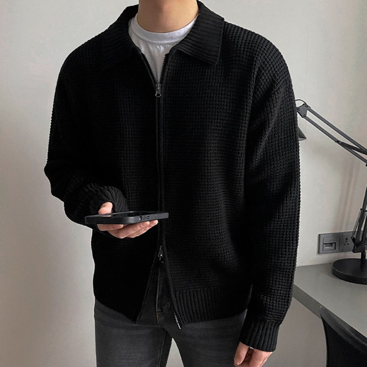 ラペルジップアップニット　MT0080315