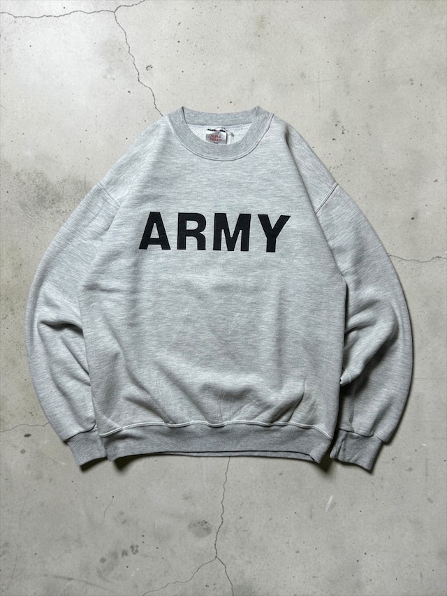 United States Army Large Black Logo Heather Gray Crewneck Sweatshirt