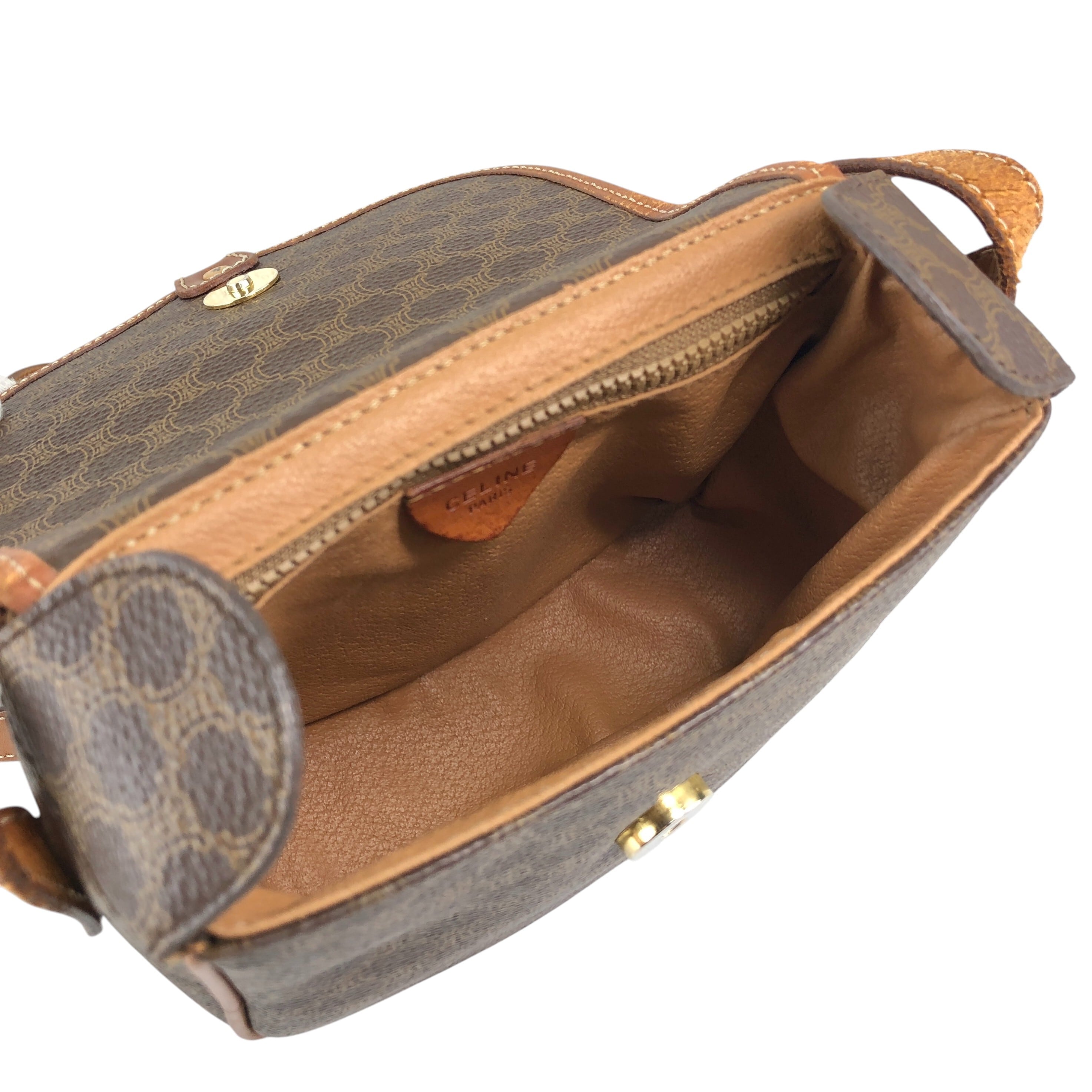 CELINE セリーヌ マカダム ショルダーバッグ ブラウン ホースビット